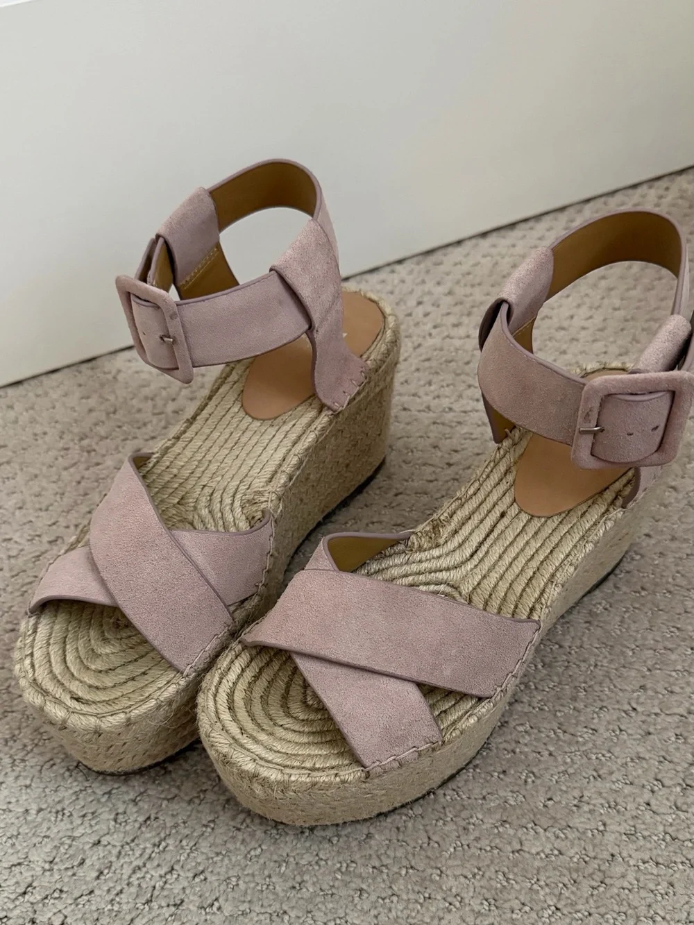 Marc Fisher Blush Pink Platform Espadrilles